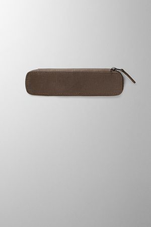 Hieronymus Small Leather Goods Pen Case Small Grain Taupe A005205