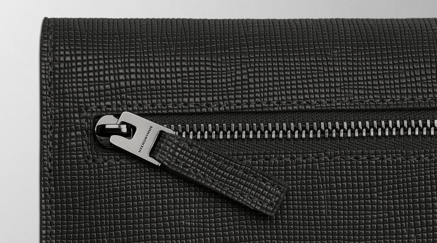 Hieronymus grain small leather goods travel folder grain simple black a005348 