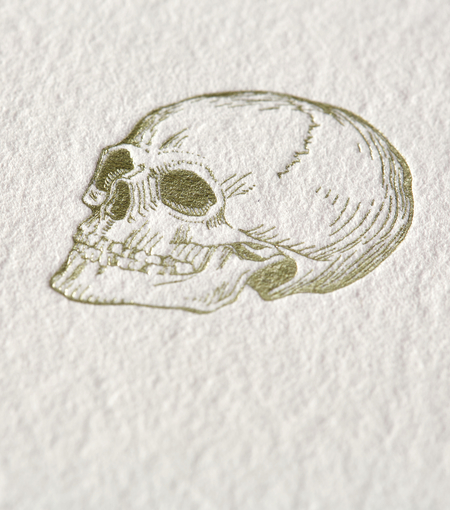Hieronymus writing cards writing card skull a5 set white cream 12 pcs a000227 detail1