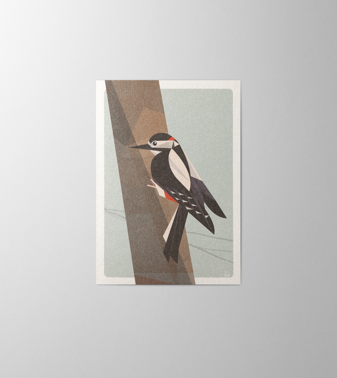 Hieronymus Greetingcards Greeting Card Woodpecker Jade A000568 A6