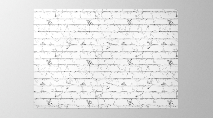 Hieronymus wrapping paper wrapping paper birch grove black white a000478 9