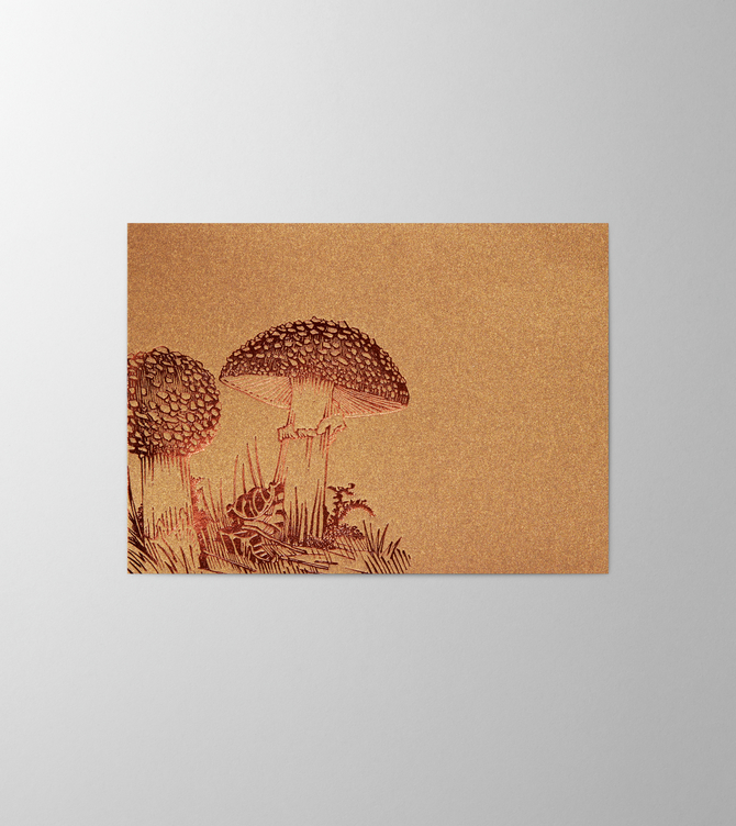 Hieronymus Birth Greetingcards Greeting Card Mushroom Classic Gold A004636 A5