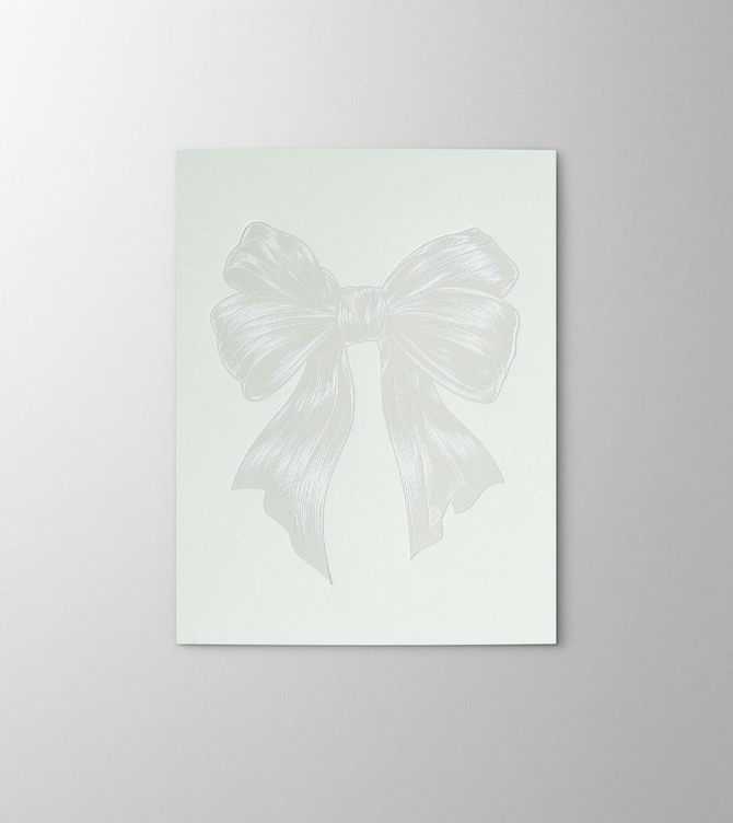 Hieronymus Christmas Greetingcards Greeting Card Festive Bow White Green A005901 Greeting Card Detailestive Bow White Green