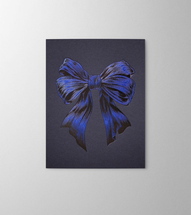 Hieronymus Christmas Greetingcards Greeting Card Festive Bow Dark Blue A005904 Greeting Card Detailestive Bow Dark Blue