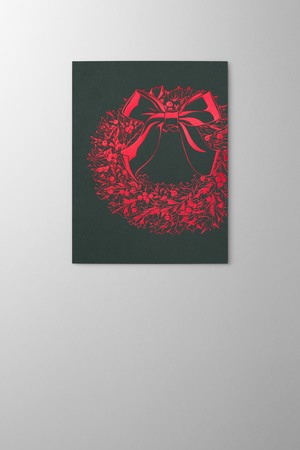 Hieronymus Greetingcards Christmas Greeting Card Ilex Wreath Dark Green A005906 