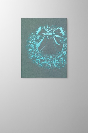Hieronymus Greetingcards Christmas Greeting Card Ilex Wreath Aqua Silver A005907 A5.jpg