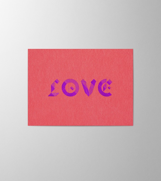 Hieronymus Greeting Card Love Neon Pink A005531 
