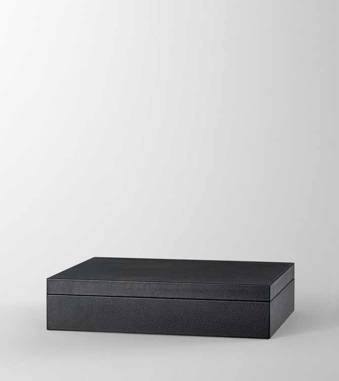 Hieronymus Writingfurniture Letter Case Large Cow Leather Black Sand A000838 Totalview