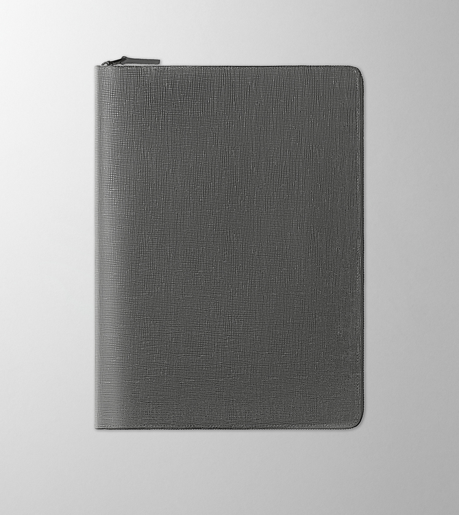 Hieronymus grain Small Leather Goods Writing Folder Grain Smoke A005187 