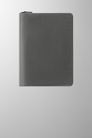 Hieronymus grain Small Leather Goods Writing Folder Grain Smoke A005187 