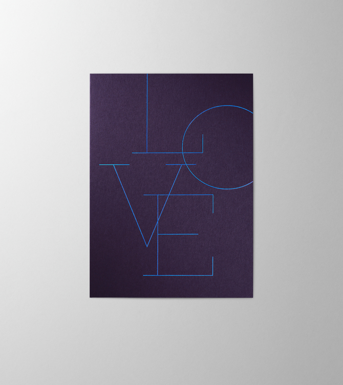 Hieronymus Greetingcards Valentine's Day Greeting Card Love Letters Dark Violet Blue A005297 A5