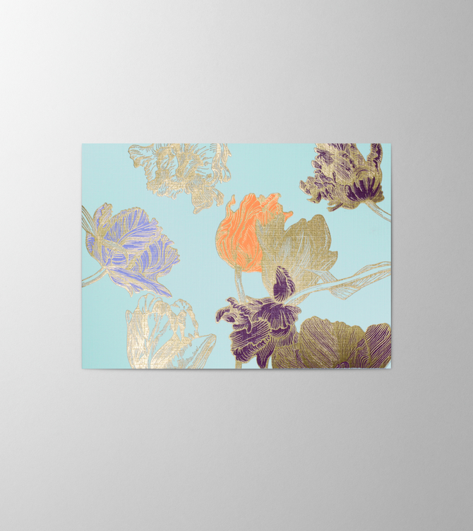 Hieronymus Birthday Mother's Day Greetingcards Easter Greeting Card Tulipa Mint Gold A005318 A5