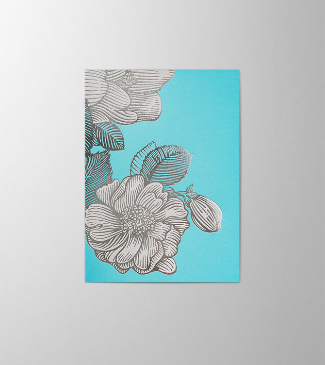 Hieronymus Birthday Greetingcards Mother's Day Greeting Card Wild Rose Turquoise A005683 A5