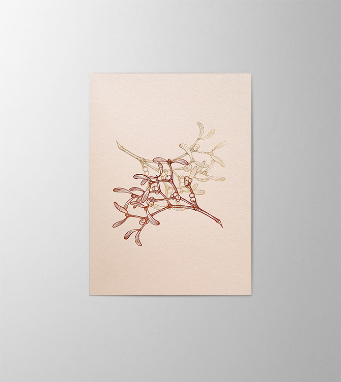 Hieronymus Christmas Greeting Card Twisted Mistletoes Rose Gold A005689 A5