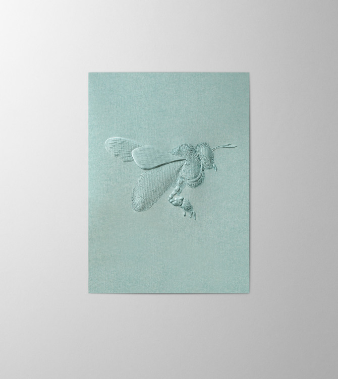 Hieronymus Greetingcards Easter Greeting Card Bee Aqua Silver A005758 