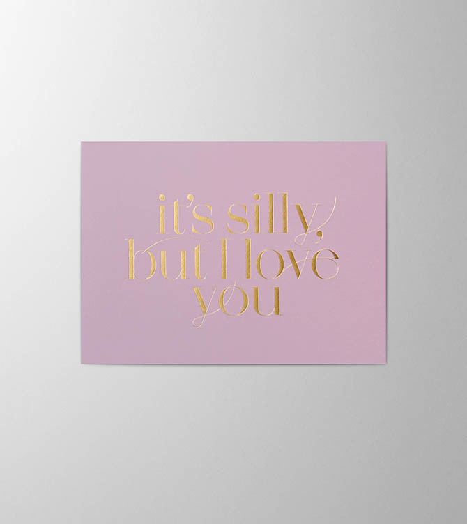 Hieronymus Greetingcards Valentine's Day Greeting Card It's silly but I love you Lilac A005808 A005808 A.jpg