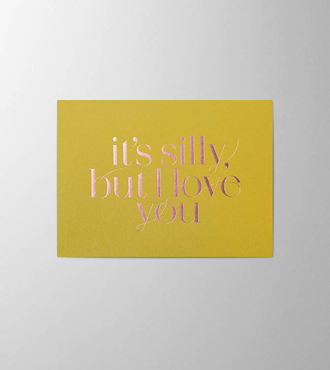 Hieronymus Valentine's Day Greetingcards Greeting Card It's silly but I love you Lime Gold A005810 A005810 A.jpg