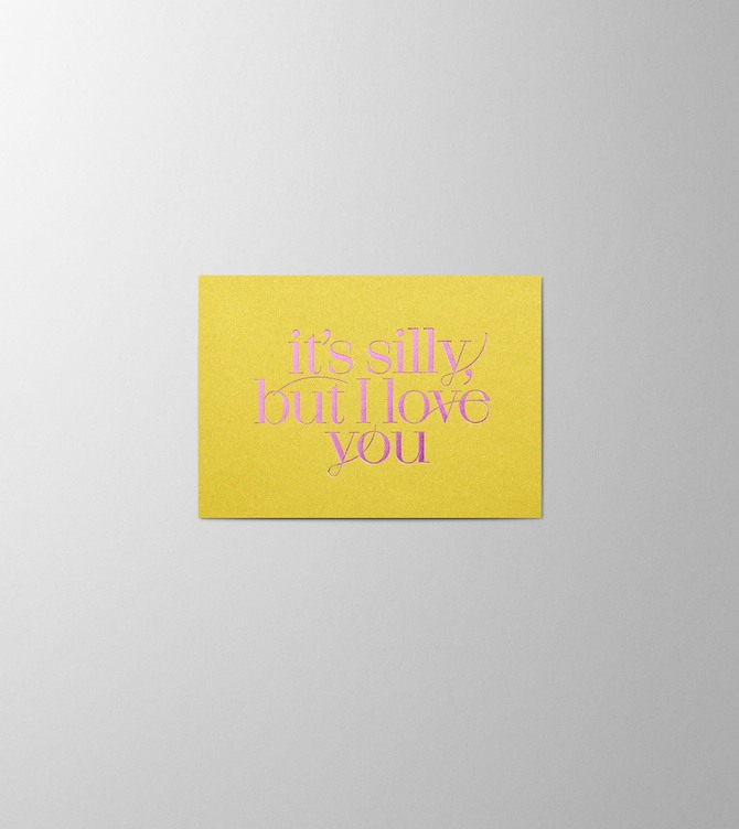 Hieronymus Small A6 Greeting Card It's silly but I love you Lime Gold Small A005838 A005838 Lime.jpg