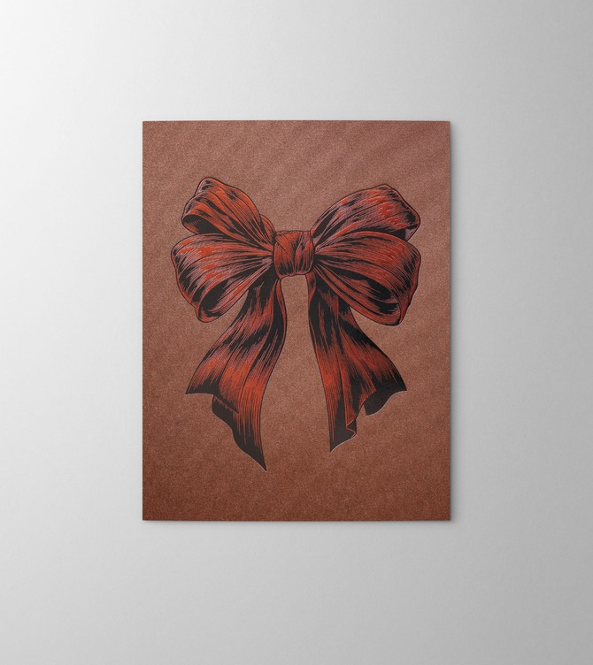 Hieronymus Greetingcards Christmas Greeting Card Festive Bow Copper A005905 Greeting Card Detailestive Bow Copper