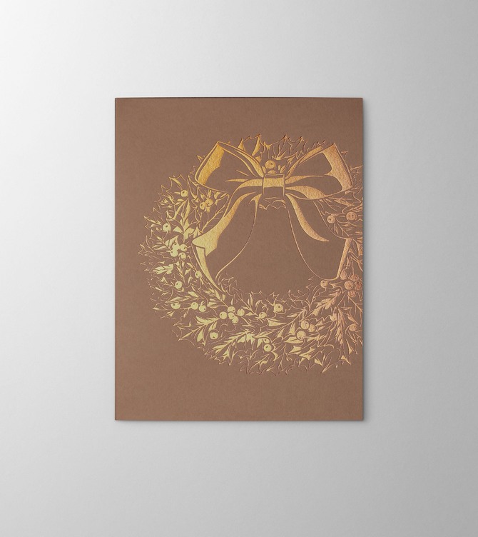 Hieronymus Greetingcards Christmas Greeting Card Ilex Wreath Marron A005909 