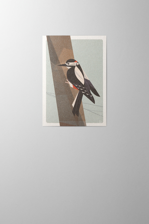 Hieronymus Greeting Card Woodpecker Jade A000568 A6