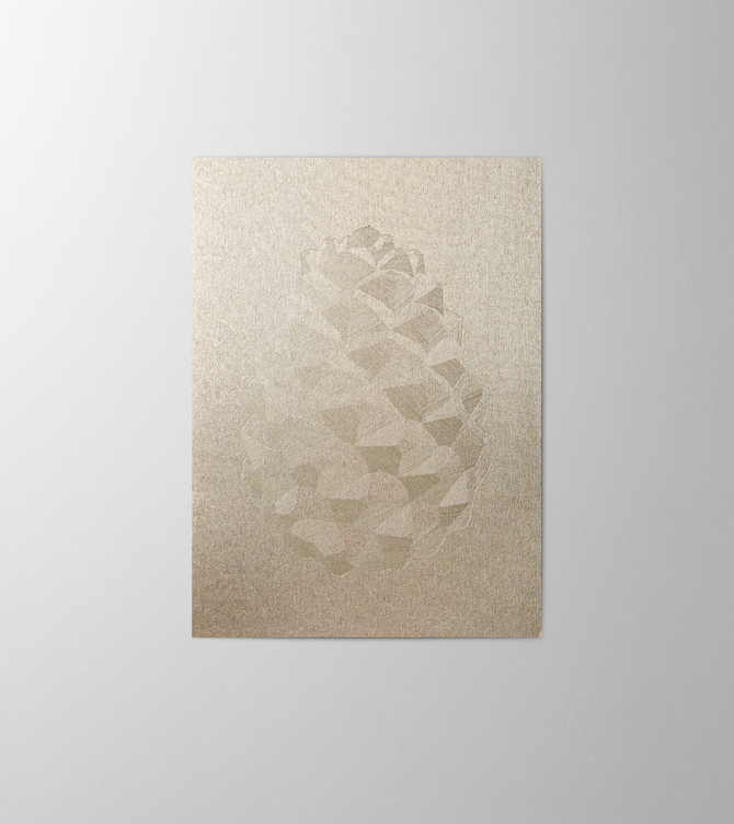 Hieronymus Greetingcards Greeting Card Pine Cone Brown Silver A000622 A5