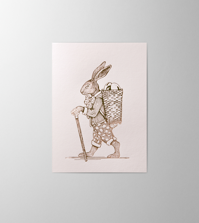 Hieronymus Greetingcards Easter Greeting Card Rabbit Cotton White Red A004133 A5
