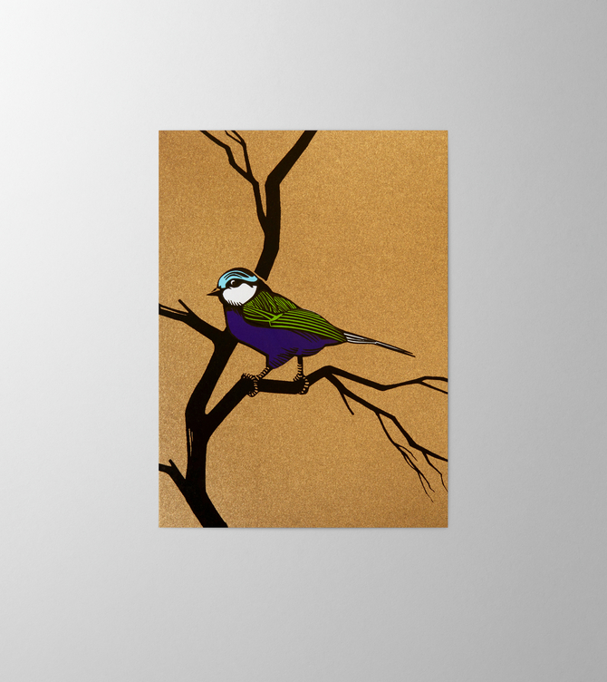 Hieronymus Greetingcards Greeting Card Bird Classic Gold A005255 A5