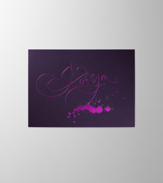 Hieronymus Greetingcards Valentine's Day Greeting Card I love you dark violet A005290 A5