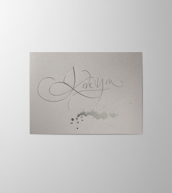 Hieronymus Greetingcards Valentine's Day Greeting Card I love you light grey A005292 A5